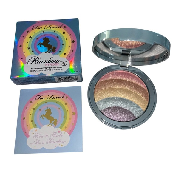 NIB Too Faced Rainbow Strobe Rainbow Effect Highlighter Unicorn Festival Line - Picture 4 of 4